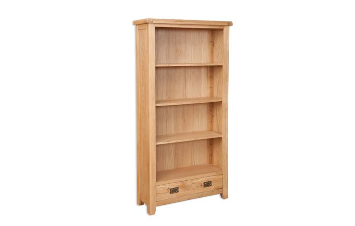 Bookcases - Windsor Natural Oak Large Bookcase With Drawer