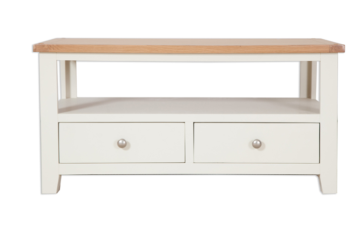 Painted Standard TV Units - Chelsworth Ivory Painted Coffee/TV Table