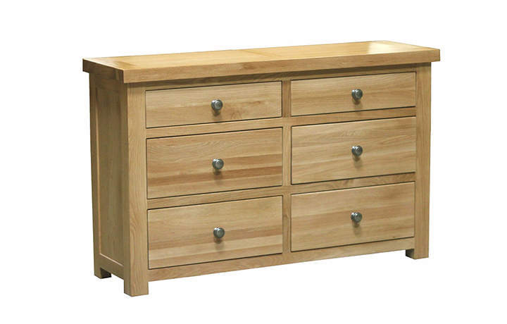 Chest Of Drawers - Suffolk Solid Oak 6 Drawer Chest