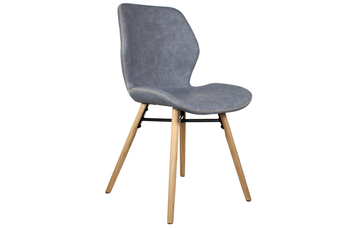 Leather or PU Dining Chairs - Restmore Dining Chair - Light Grey