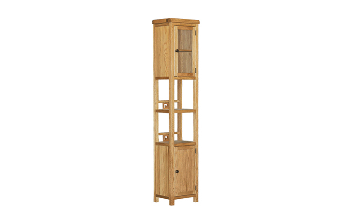 Norfolk Solid Oak Furniture Range - Norfolk Rustic Solid Oak Slim Jim Cabinet