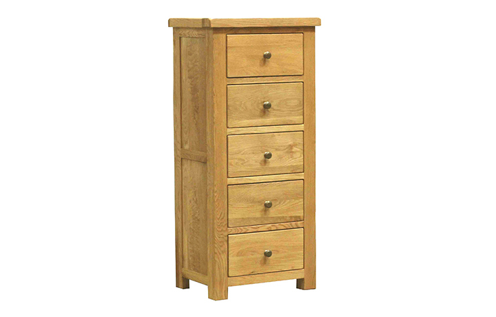 Chest Of Drawers - Norfolk Rustic Solid Oak 5 Drawer Wellington