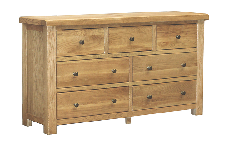 Norfolk Solid Oak Furniture Range - Norfolk Rustic Solid Oak 3 Over 4 Chest