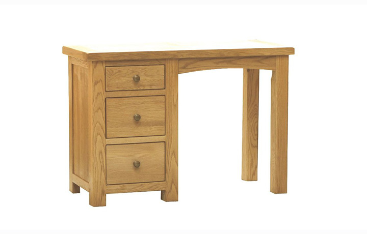 Dressing Tables & Stools - Norfolk Rustic Solid Oak 3 Drawer Dressing Table