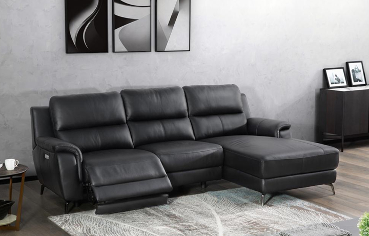 Tuscany Leather Collection - Tuscany Leather Chaise Longue Sofa