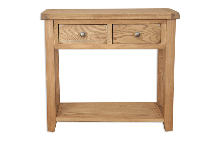 Windsor Rustic Oak - Windsor Rustic Oak 2 Drawer Console Table