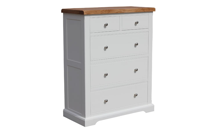 Suffolk Painted Collection White & Grey  - Suffolk Painted  2 Over 3  Large Chest Of Drawers