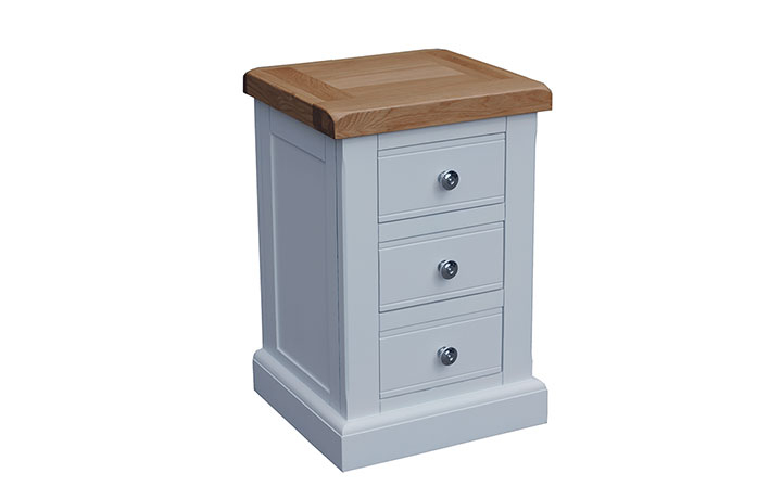 Suffolk Painted Collection White & Grey  - Suffolk Painted 3 Drawer Mini Bedside