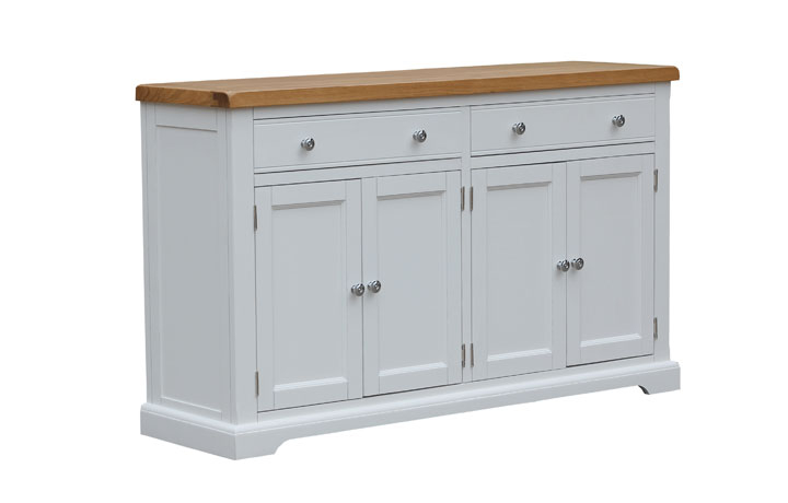 Suffolk Painted Collection White & Grey  - Suffolk Painted Large 4 Door 2 Drawer Sideboard