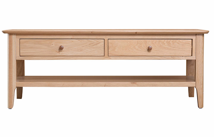 Odense Oak Furniture Collection - Odense Oak Large Coffee Table With Drawers