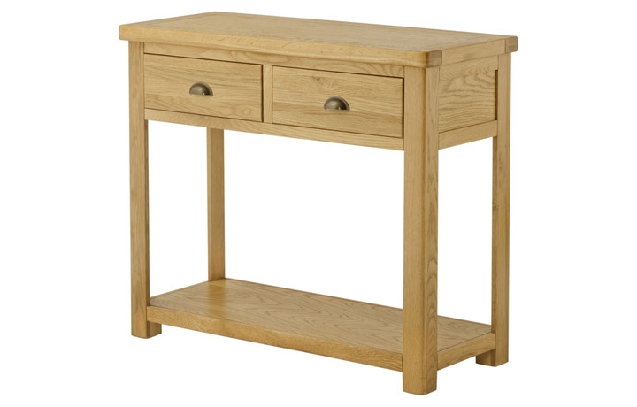 Pembroke Oak Collection - Pembroke Oak 2 Drawer Console Table