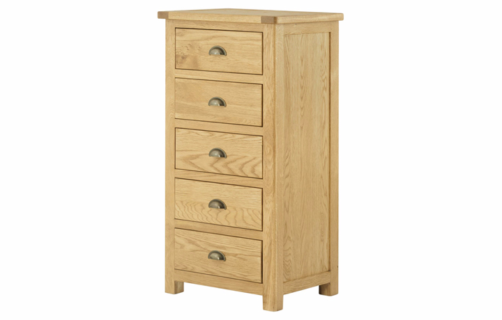 Chest Of Drawers - Pembroke Oak 5 Drawer Wellington Chest