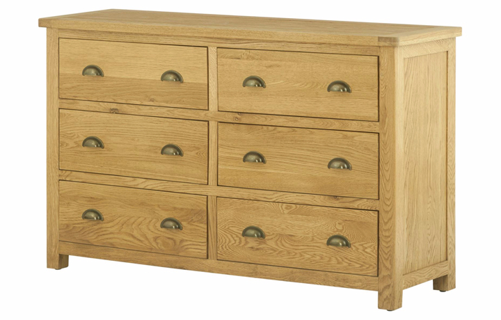 Oak Chest Of Drawers - Pembroke Oak 6 Drawer Chest