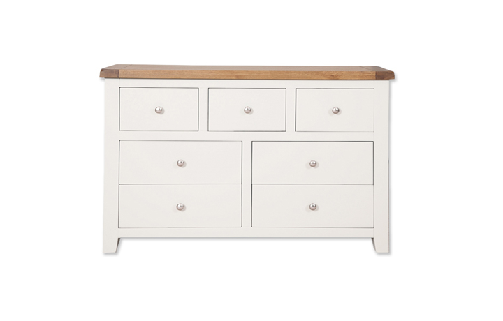 Chest Of Drawers - Henley White Painted 7 Drawer Wide Chest