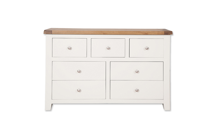 Chest Of Drawers - Henley White Painted 7 Drawer Wide Chest