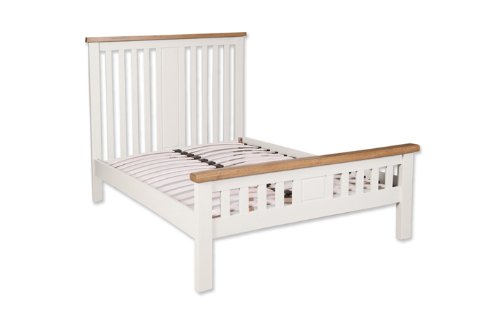 4ft6 Double Hardwood Bed Frames - Henley White Painted 4ft6 Double Bed Frame