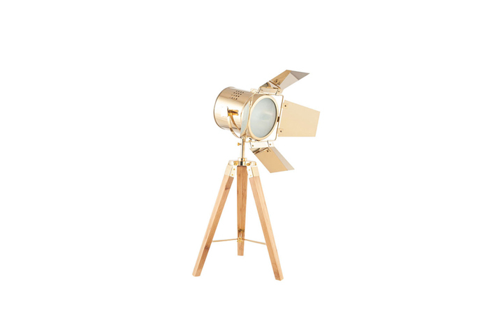 Lighting Range (PLL) - Hereford Gold and Natural Tripod Table Lamp