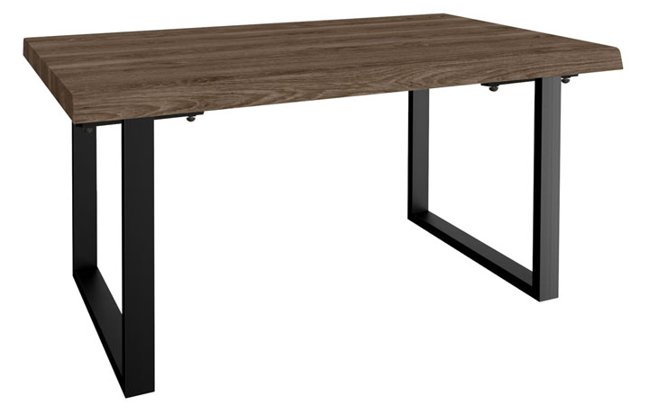 Boston Rustic Oak Furniture Collection - Boston Oak 150cm Dining Table With Metal U Base