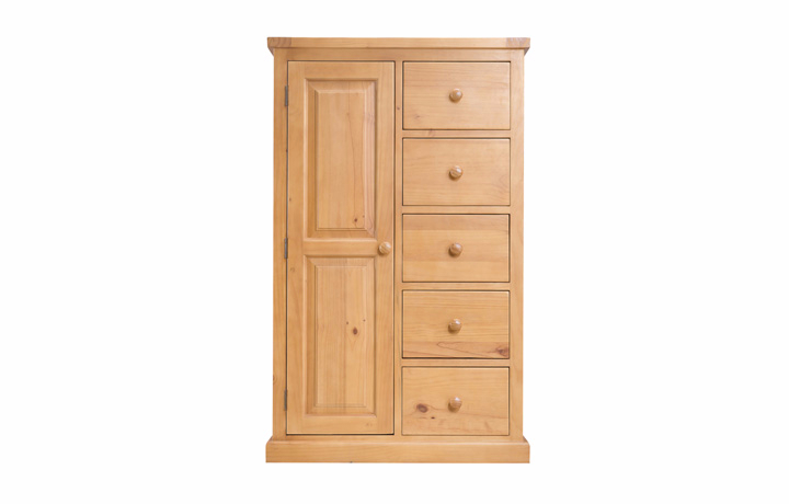 Pine 2 Door Wardrobe - Country Pine Combi Robe