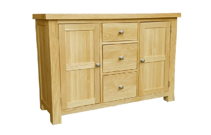 Suffolk Solid Oak Furniture Range - Suffolk Solid Oak 3 Drawer 2 Door Sideboard 