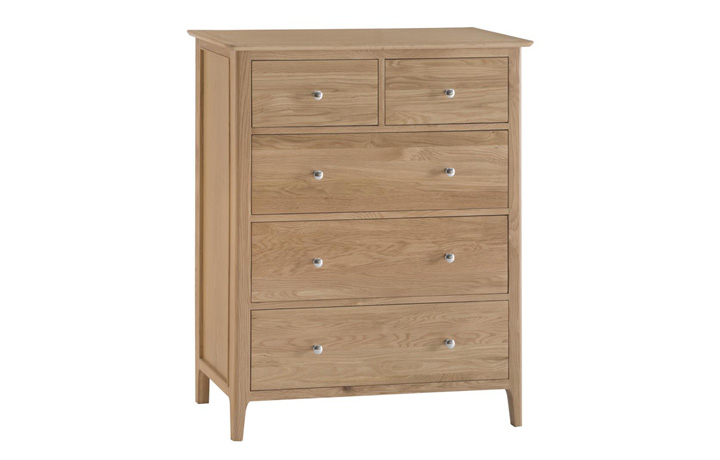 Oak Chest Of Drawers - Odense Oak Jumbo 2 Over 3 Chest