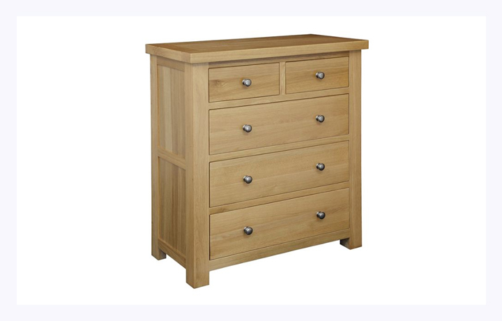 Oak Chest Of Drawers - Suffolk Solid Oak 2 Over 3 Chest (Small)