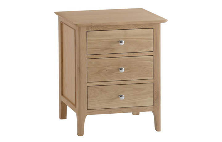 Odense Oak Furniture Collection - Odense Oak Extra Large 3 Drawer Bedside