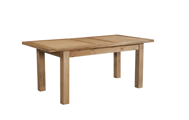 Woodford Solid Oak Collection - Lavenham Oak 120-153cm Extending Dining Table 