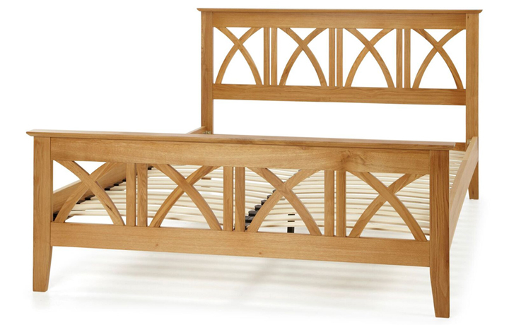 Beds & Bed Frames - 6ft Maidan Superking Cross Oak Bed Frame With High End