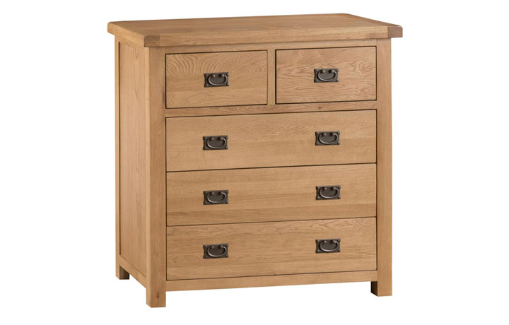 Chest Of Drawers - Burford Rustic Oak 2 Over 3 Chest