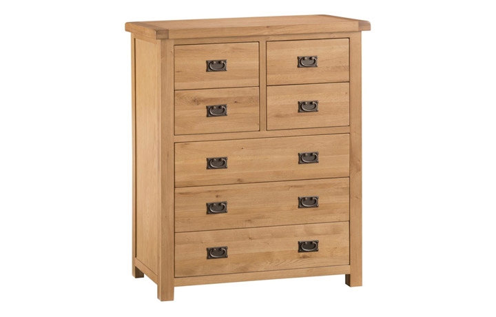 Chest Of Drawers - Burford Rustic Oak 4 Over 3 Chest