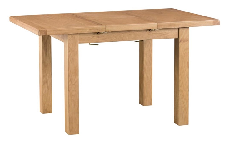 Oak Dining Tables - Burford Rustic Oak 100-140cm Butterfly Extending Dining Table