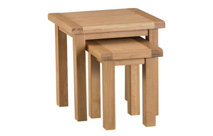 Burford Rustic Oak Collection - Burford Rustic Oak Nest Of 2 Tables