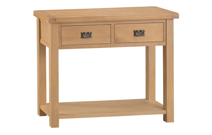 Burford Rustic Oak Collection - Burford Rustic Oak Medium Console Table