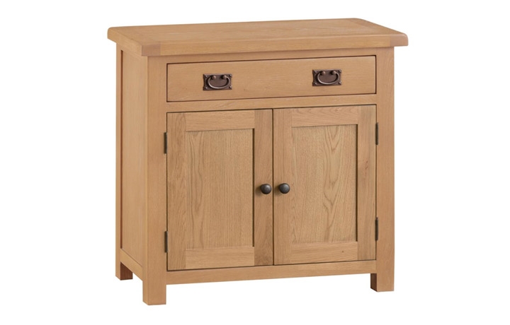 Oak Sideboards - Burford Rustic Oak Small 2 Door 1 Drawer Sideboard