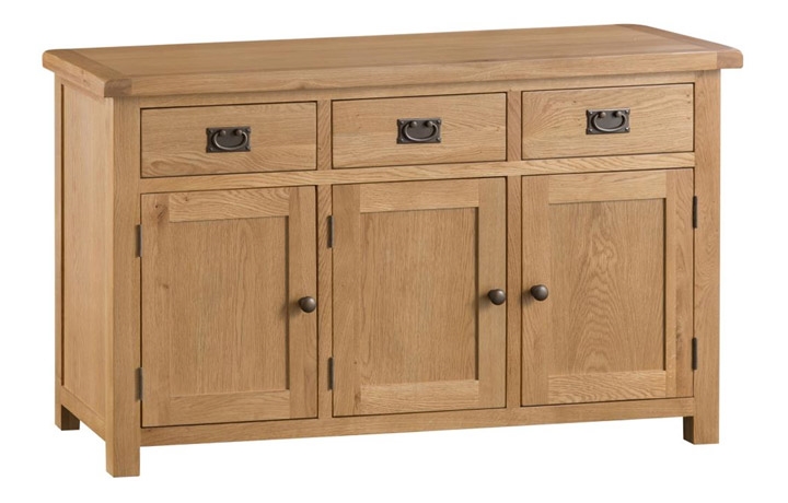 Sideboards & Cabinets - Burford Rustic Oak 3 Door Sideboard