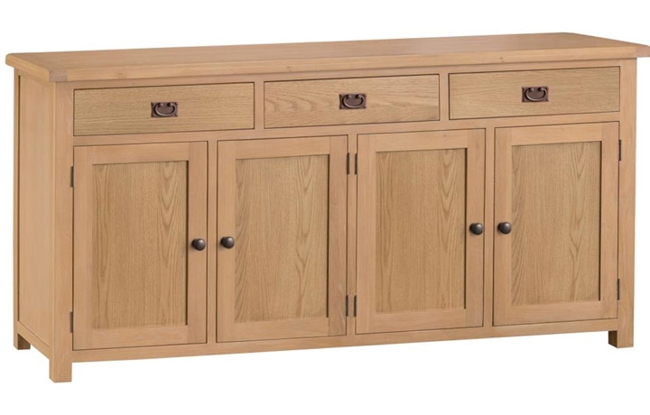 Sideboards & Cabinets - Burford Rustic Oak 4 Door Sideboard