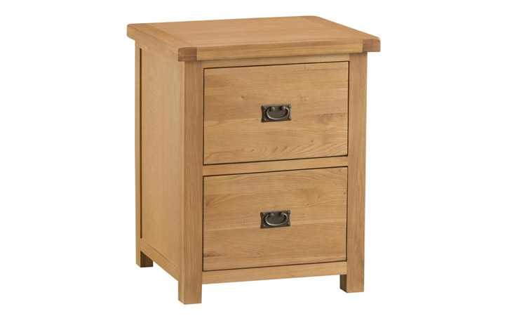 Office Furniture - Burford Rustic Oak Filing Cabinet