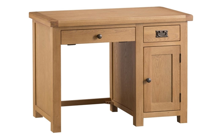 Burford Rustic Oak Collection - Burford Rustic Oak Single Computer Desk