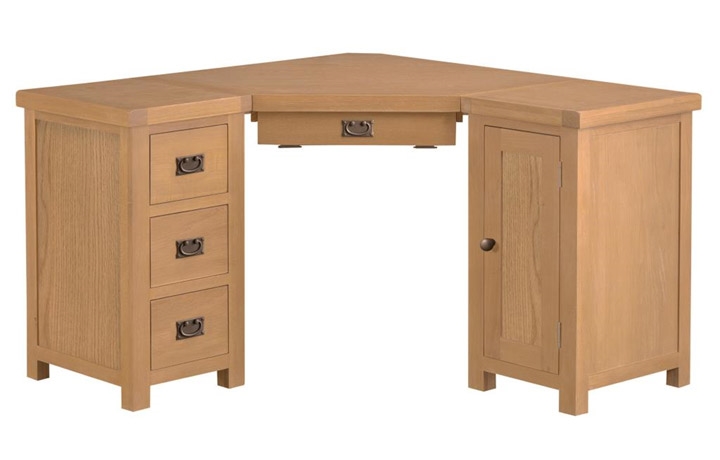 Burford Rustic Oak Collection - Burford Rustic Oak Corner Computer Desk