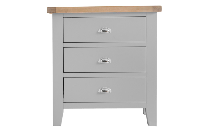 Chest Of Drawers - Regency Grey Painted 3 Drawer Small Chest