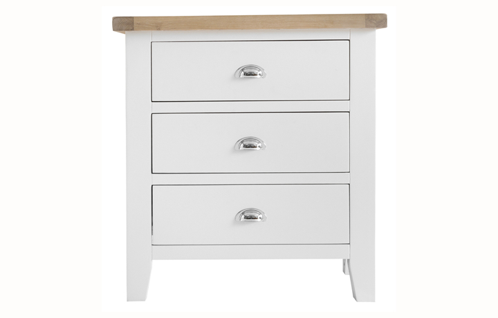 Chest Of Drawers - Regency White Painted 3 Drawer Chest