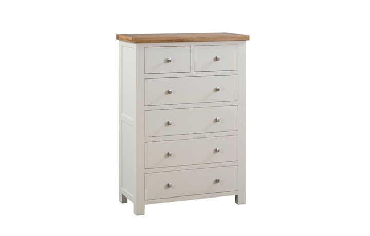 Lavenham Ivory, White, Cobblestone & Raven Painted Furniture Collection - Lavenham Painted 2 Over 4 Chest