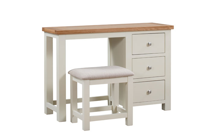 Lavenham Ivory, White, Cobblestone & Raven Painted Furniture Collection - Lavenham Painted Dressing Table & Stool