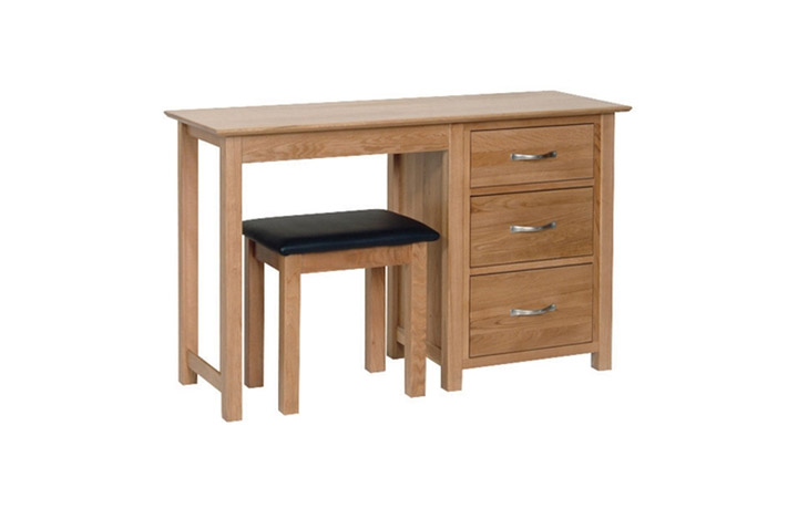 Dressing Tables & Stools - Woodford Solid Oak Single Pedestal Dressing Table