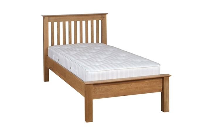3ft Single Hardwood Bed Frames - Woodford Solid Oak 3ft Single Low Foot End Bed Frame