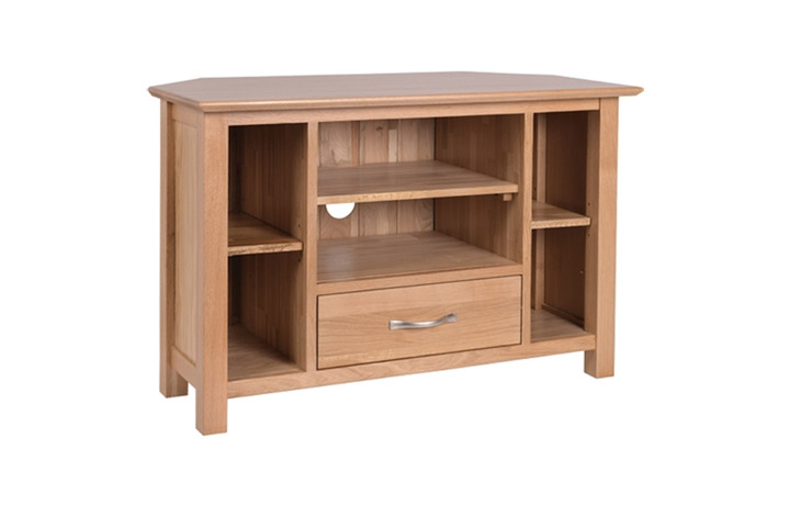 TV Cabinets - Woodford Solid Oak Corner TV Cabinet