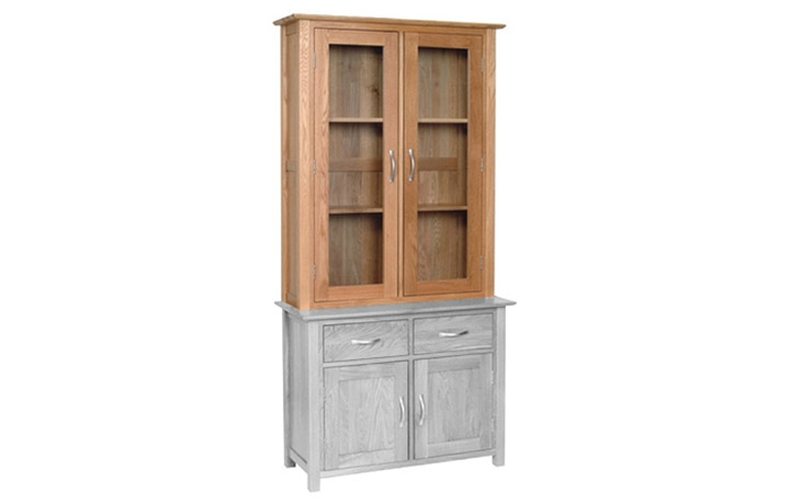 Woodford Solid Oak Collection - Woodford Solid Oak Small Glazed Dresser Top