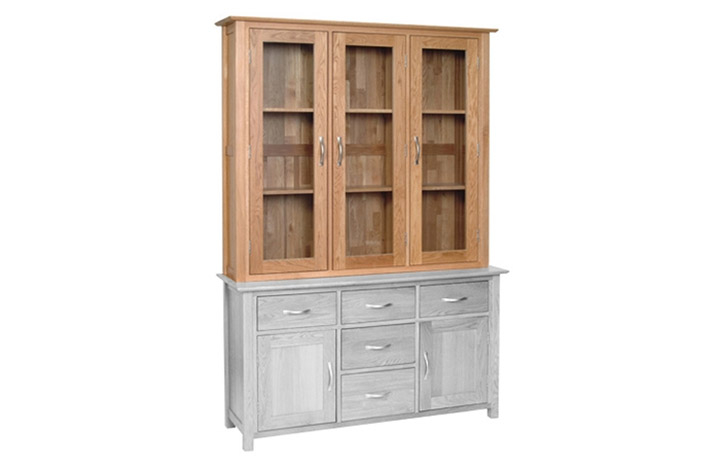 Woodford Solid Oak Collection - Woodford Solid Oak Large Glazed Dresser Top