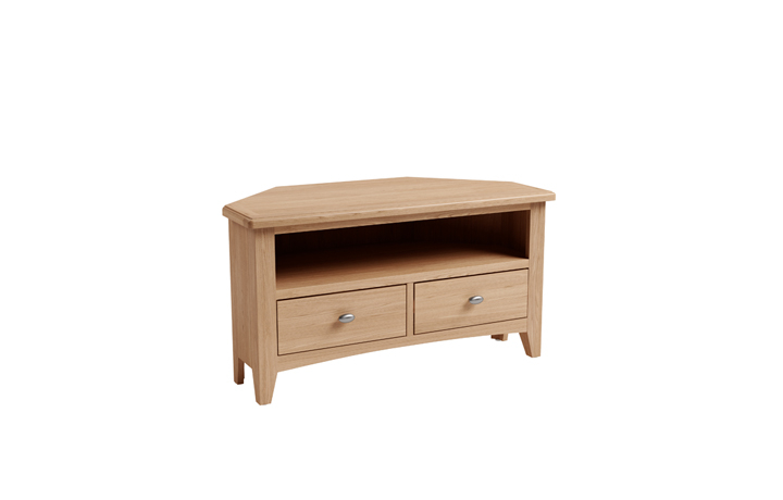 Columbus Oak Furniture Range - Columbus Oak Corner TV Unit